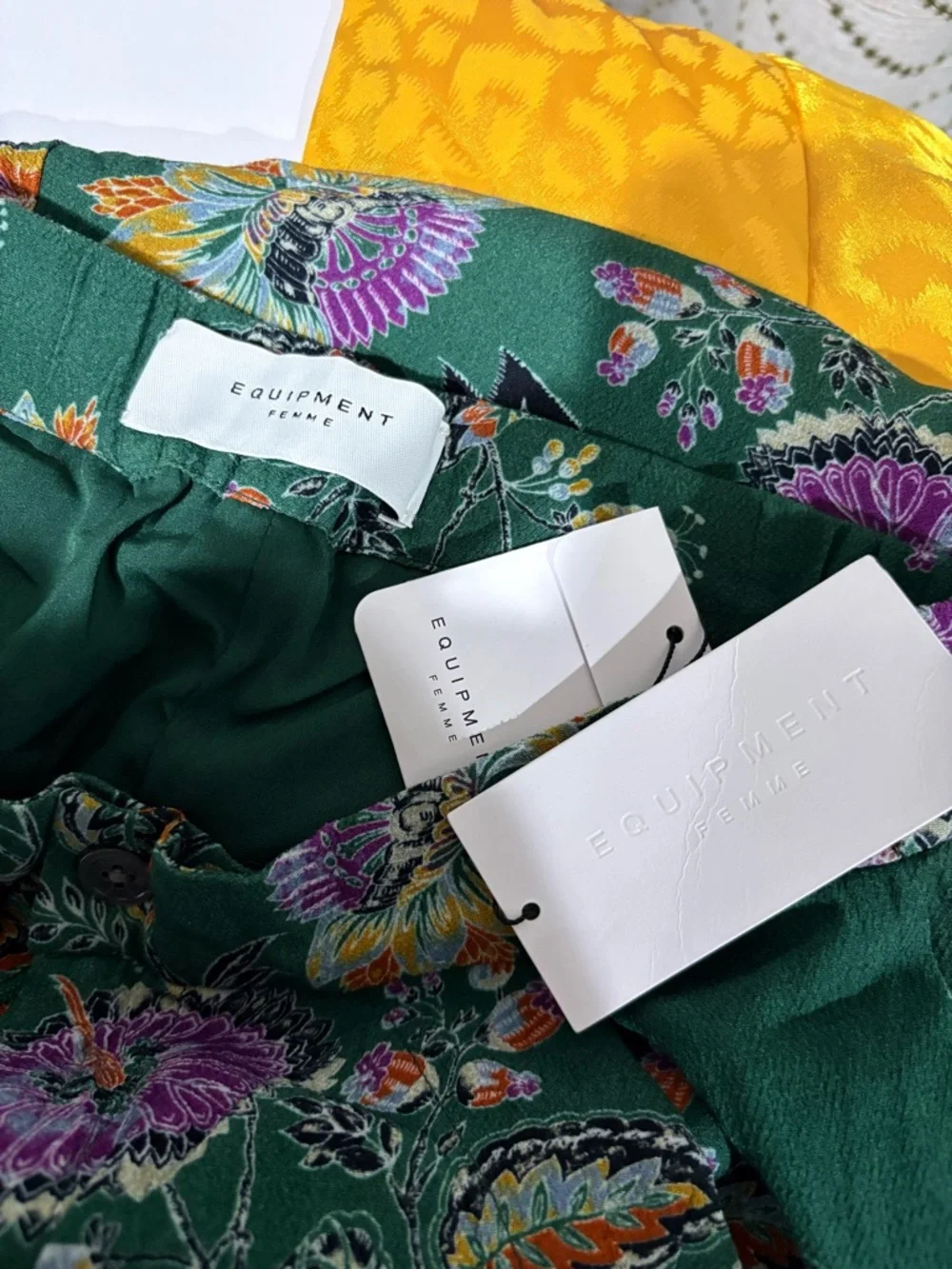 Equipment Jacqueline Floral-Print Side-Slit Wide-Leg Trousers Size 0 - Picture 2 of 10